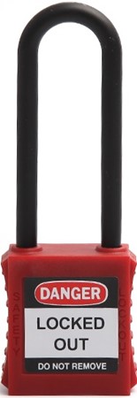 76mm Plastik Çene Emniyet Asma Kilit - Kırmızı